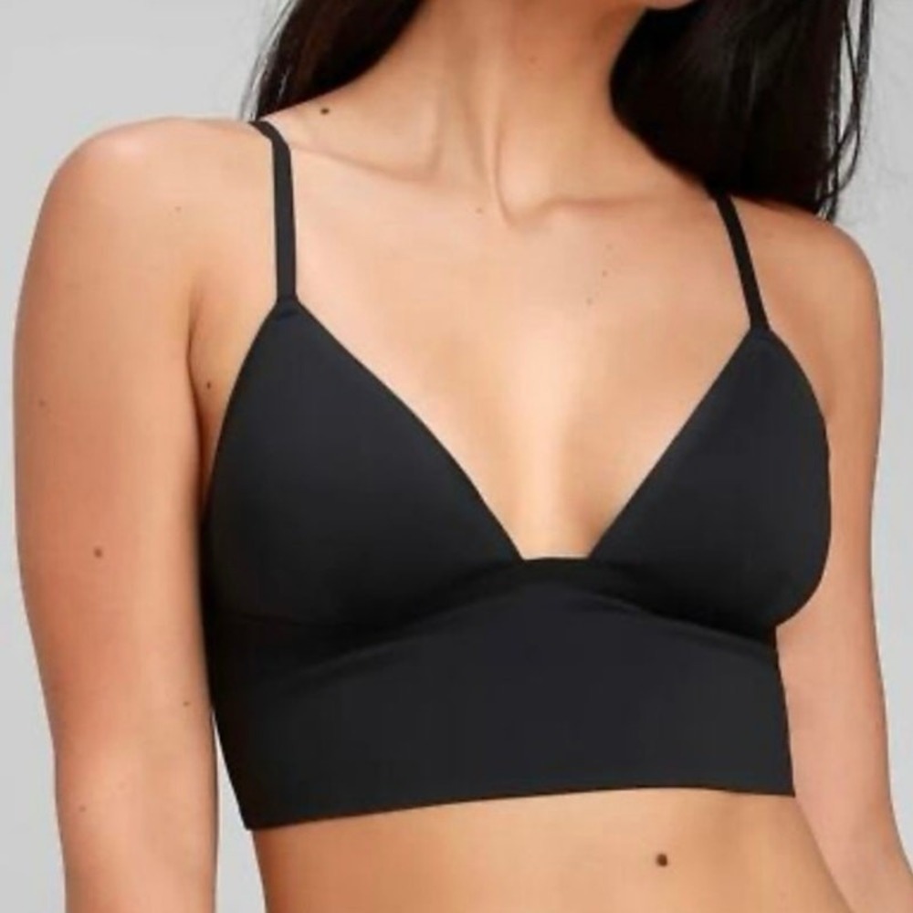 Free People Intimately Solid Brami Bralette Black Minimalist Longline Size S